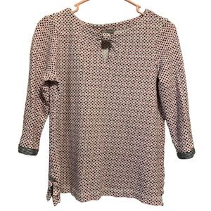 🍄 Talbots Keyhole Pattern Sweater Three Quarter Sleeves - Petite M Office